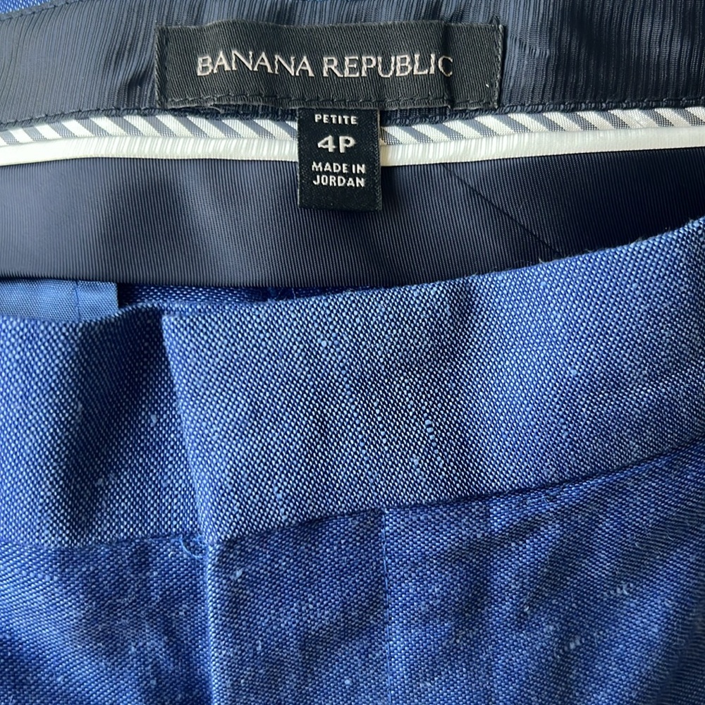 Banana Republic Logan-Fit Linen-Blend Pants Royal Blue - Picture 12 of 14